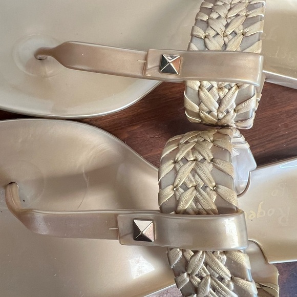 Jack Rogers Size 7 Jelly Gold Braided Sandals - Picture 2 of 3